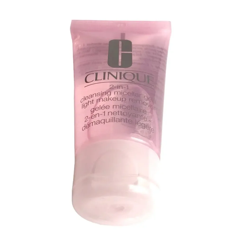 Clinique 2 in 1 Cleansing Micellar Gel Light Makeup Remover 1oz Travel Size NWOT